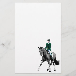 Stationery Black Dressage Horse Briefpapier