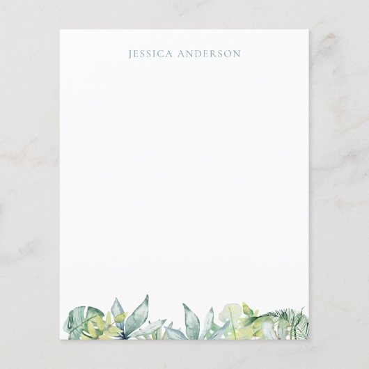 Stationery Blauwgroen naam Tropical Greenery (Voorkant)