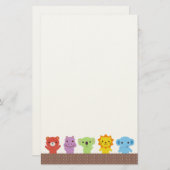 Stationery Cute Animal Friends Briefpapier (Voorkant / Achterkant)