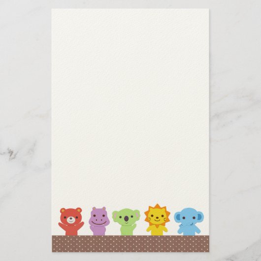 Stationery Cute Animal Friends Briefpapier (Voorkant)