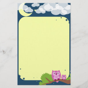 Stationery Cute Night Owls Briefpapier
