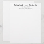 Stationery - de heer en mevrouw, anders dan de vor briefhoofd (Voorkant / Achterkant)