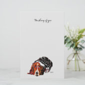 Stationery: denken aan jou / Basset Hound Briefpapier (Staand voorkant)