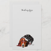 Stationery: denken aan jou / Basset Hound Briefpapier (Voorkant / Achterkant)