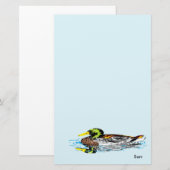 Stationery Duck in een Pond Briefpapier (Voorkant / Achterkant)