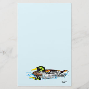 Stationery Duck in een Pond Briefpapier