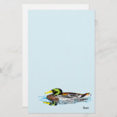 Stationery Duck in een Pond Briefpapier (Voorkant / Achterkant)