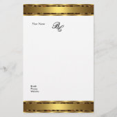 Stationery Elegant Animal Gold White Elite Briefpapier (Voorkant)