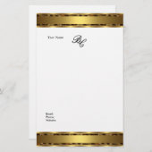 Stationery Elegant Animal Gold White Elite Briefpapier (Voorkant / Achterkant)