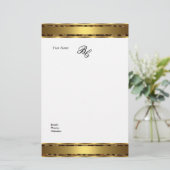 Stationery Elegant Animal Gold White Elite Briefpapier (Staand voorkant)
