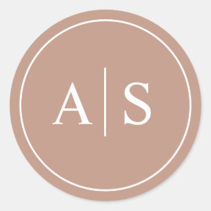 Stationery/Favor Class Initialen minimalistisch Ronde Sticker