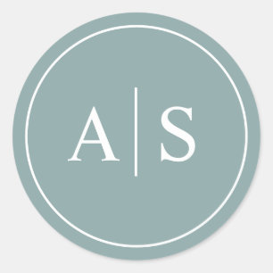 Stationery/Favor Class Initialen minimalistisch Ronde Sticker