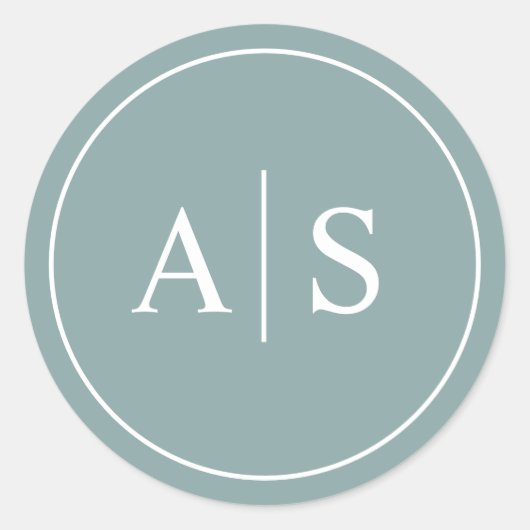 Stationery/Favor Class Initialen minimalistisch Ronde Sticker (Voorkant)