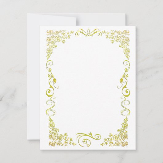 Stationery Floral Gold RSVP Kaartje (Voorkant)
