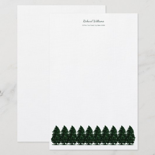 Stationery Forest Pine Trees Briefpapier (Voorkant / Achterkant)
