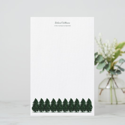 Stationery Forest Pine Trees Briefpapier (Staand voorkant)