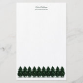 Stationery Forest Pine Trees Briefpapier (Voorkant)