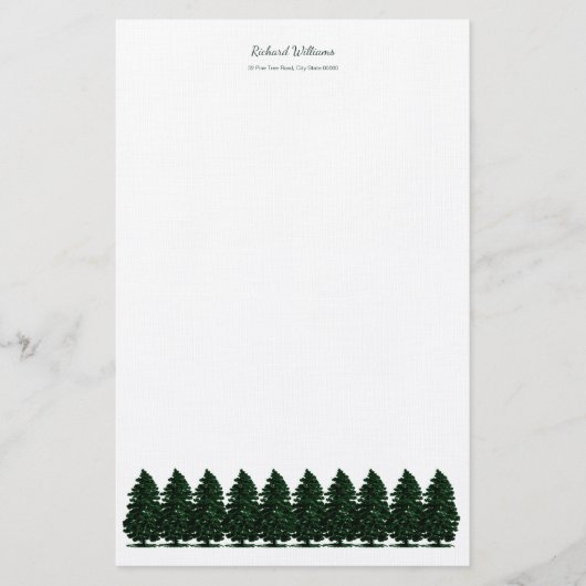 Stationery Forest Pine Trees Briefpapier (Voorkant)