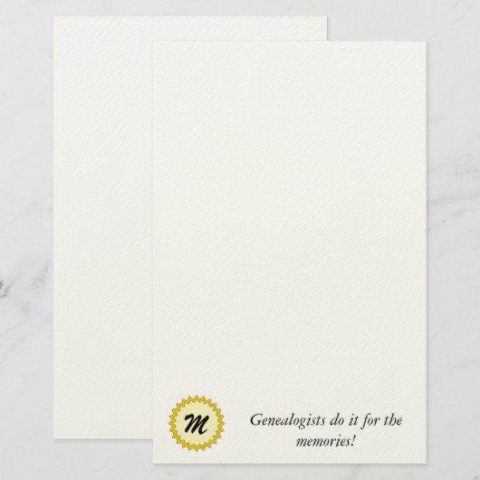 Stationery - Genalogisten doen het voor herinnerin Briefpapier (Voorkant / Achterkant)