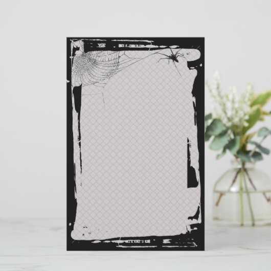 Stationery Gothic van Grunge Spider Web Fence Briefpapier (Staand voorkant)
