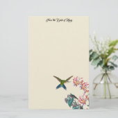 Stationery Hummingbird Birds Plumeria Flowers Briefpapier (Staand voorkant)