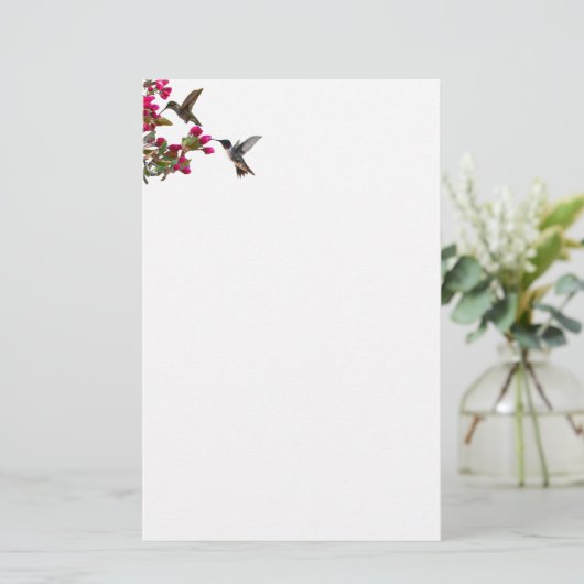 Stationery hummingbirds briefpapier (Staand voorkant)