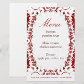 Stationery in het menu Red Intrika (Voorkant / Achterkant)