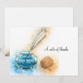 Stationery Inkwell en Feather Quill Bedankkaart (Voorkant / Achterkant)