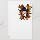 Stationery "Little Autumn Leaves" Briefpapier (Voorkant / Achterkant)