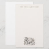 STATIONERY :  "MERRY CHRISTMAS" BRIEFPAPIER (Voorkant / Achterkant)