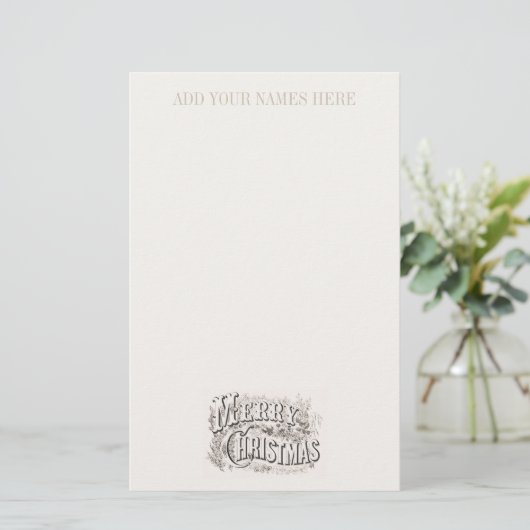 STATIONERY :  "MERRY CHRISTMAS" BRIEFPAPIER (Staand voorkant)