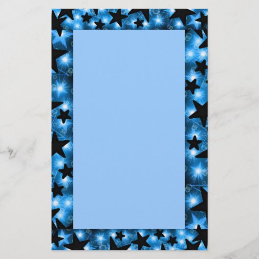 Stationery met blauw sterren briefpapier (Voorkant)