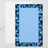 Stationery met blauw sterren briefpapier (Voorkant / Achterkant)