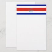 Stationery met de vlag van Costa Rica Briefpapier (Voorkant / Achterkant)