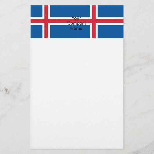Stationery met de vlag van IJsland Briefpapier (Voorkant)