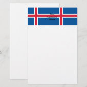 Stationery met de vlag van IJsland Briefpapier (Voorkant / Achterkant)
