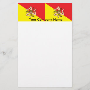 Stationery met de vlag van Sicilië, Italië Briefpapier