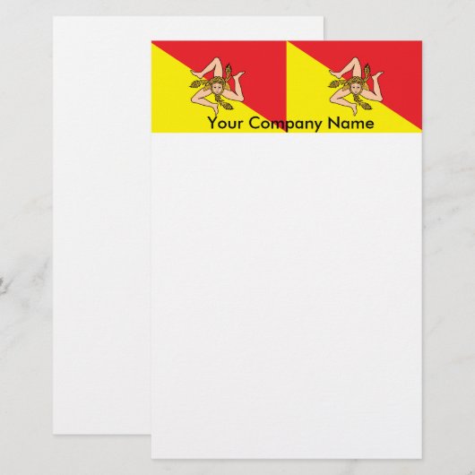 Stationery met de vlag van Sicilië, Italië Briefpapier (Voorkant / Achterkant)