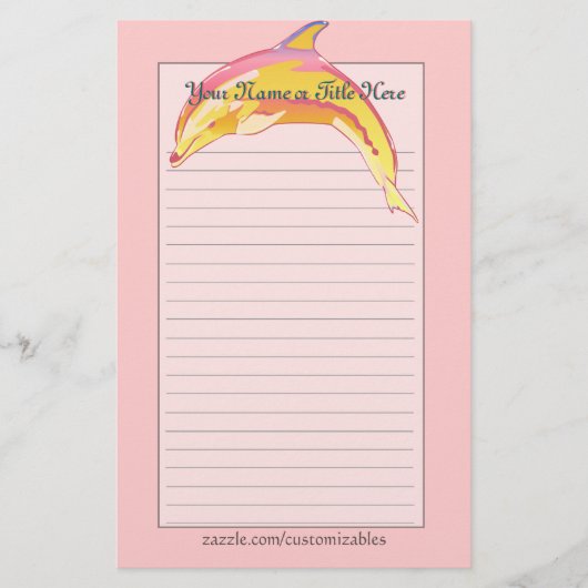 Stationery met kleurrijke dolfijn briefpapier (Voorkant)
