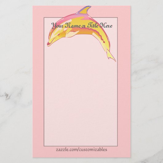 Stationery met kleurrijke dolfijn briefpapier (Voorkant)