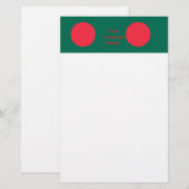 Stationery met vlag van Bangladesh Briefpapier (Voorkant / Achterkant)
