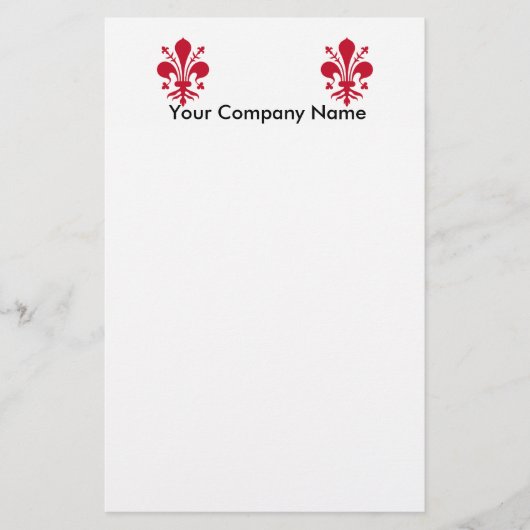 Stationery met Vlag van Florence, Italië Briefpapier (Voorkant)