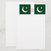 Stationery met vlag van Pakistan Briefpapier (Voorkant / Achterkant)