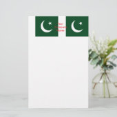 Stationery met vlag van Pakistan Briefpapier (Staand voorkant)
