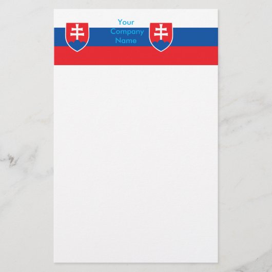 Stationery met vlag van Slowakije Briefpapier (Voorkant)