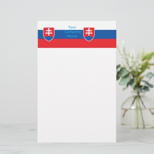 Stationery met vlag van Slowakije Briefpapier (Staand voorkant)