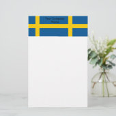 Stationery met vlag van Zweden Briefpapier (Staand voorkant)