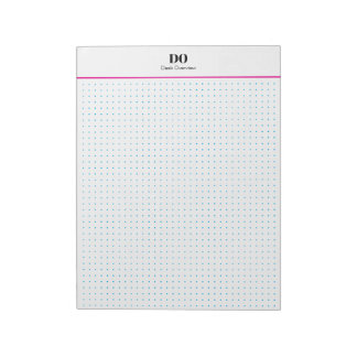 Stationery Monogram Initials Dot Grid Notepad Notitieblok