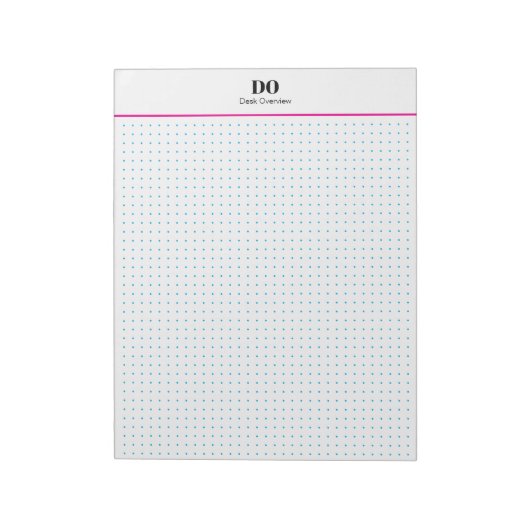 Stationery Monogram Initials Dot Grid Notepad Notitieblok (Linkerzijde)