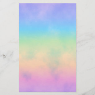 Stationery Neon Rainbow Clouds Briefpapier
